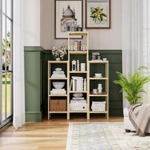 4-Tier Bamboo Rack Organizer, Multifunctional Shelving Unit For Living Room Bedroom Kitchen (Natural) - Natural - View 5