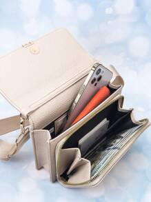 Nueva bolsa de mensajero, un bolso multifunción de gran capacidad con cremallera de doble capa, cartera para teléfono móvil, moda sencilla y deliciosa, imagen suave, tiempo libre, citas, para mujeres, cartera, cartera, cartera