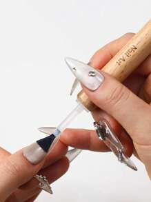 1 Box Double-Head Multifunctional Detachable & Non-Deformable Nail Art Brushes Replacement Set, Professional Nail Tool - Multicolor - View 5