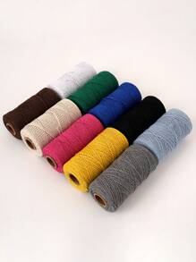 Sznurek do makramy 2 mm x 100 m, Kolorowa lina skręcana, Lina bawełniana, Przędza makramy do zawieszek ściennych, Wieszaki na rośliny, Rękodzieło, Projekty dekoracyjne DIY