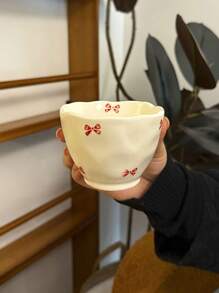 1 pièce Tasse à café/lait/jus/dessert en céramique asymétrique avec poignée mignonne, style Ins, idéale pour le petit-déjeuner, le thé de l'après-midi, ou comme cadeau pour la famille et les amis.