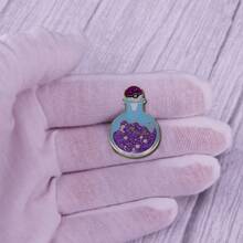 Ball And Transformable  Shiny Badge Magic Purple Potion Bottle Badge - Silver - View 3