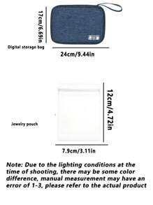 1pc Multifunctional Travel Storage Bag, Pencil Case, Stationery Pouch, Card Holder, Digital Organizer, Jewelry Bag, Utility Pouch, Document Folder, Pen Case, Watch Storage Bag, Suitable For Charging Cables, Power Banks, Earphones And Other Digital Devices Storage, Multi-Purpose Cable Organizer, Digital Accessories Protective Case, Travel Essentials,Back To School,School Supplies,Pencil Pouch,School Bag