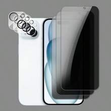 6er Set: 3 Stück Anti-Spähschutz gehärtetes Glas Displayschutz + 3 Stück 3D Kamera Linsenschutz, 1:1 Hochauflösende Klarheit, kratzfest, langanhaltend, geeignet für Apple iPhone X/XR/11/12/13/14/15/16/16Pro/16Plus/16Pro Max/16e Komplette Serie