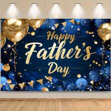 1 Happy Father's Day Background - I Love Dad Flash Photography Background, Suitable For Father's Day Party Decoration, Family Photo Booth, Thank You Dad Holiday Shirt Tie Hat Theme, Polyester Material, Multi-Purpose, Father's Day Gift