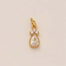 1Pc 18K Gold Plated Cute Charm Pendants For DIY Jewelry, Cherry, Lemon, Moon, Sun, Bow, Zirconia Crystal, Y2K Aesthetic Necklace Accessories