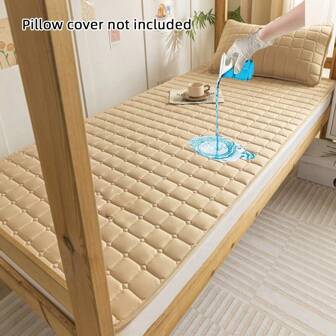 防水绗缝床垫（不含枕套和枕芯）、薄床垫罩、适合单人床或双人床、加厚床单床垫保护套、柔软舒适的纯色床上用品床垫套、灰色/白色/卡其色/蓝色、适用于家庭卧室、酒店、疗养院、防水防漏