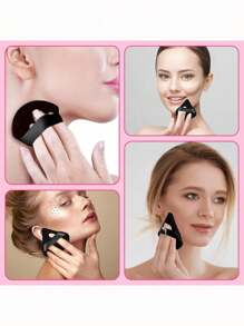 10pcs Triangle Makeup Powder Puff, Makeup Sponge, Fan Shaped Powder Puff, Fingertip Air Cushion Powder Puff
