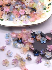 Random15pcs 11mm Colorful Cherry Blossom Pendant For Necklace Bracelets Making DIY Accessories - 15pcs Glass Sakura Pendant - View 3