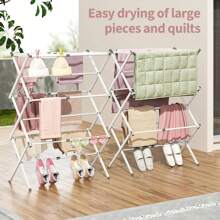 Un séchoir à linge sans installation en une seconde, sur pied, pour balcon, séchage de couettes, refroidissement domestique, séchoir à linge télescopique, pliable, épais, simple, pour chambre à coucher