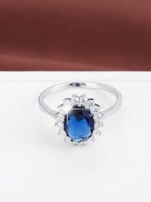 1 pieza Anillo con incrustaciones de zirconia de estilo de lujo