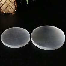 1pc Selenite Crystal Plate - Smooth Translucent White Stone With Blue Hues, Bohemian Style Home Decor & Gift For Valentine's Day, Christmas, Easter, New Year, Mother's & Father's Day, Graduation Season - White - View 3