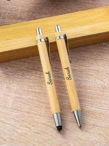 Custom Engraved Bamboo Pen - A Meaningful Gift For Relatives, Wedding Witnesses, Anniversaries, Birthdays And Special Occasions; Gift Box,Back To School,School Supplies