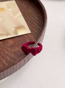 1pc Vintage Cute Plush Bow Open Finger Ring, Versatile Dainty Cocktail Ring, Sweet Gift For Christmas, Daily Wear Luxury Accessory