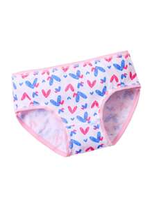 10pcs/Pack Young Girl Panties With Cute Ditsy Floral, Heart Design, Comfortable Briefs & Shorts For Toddlers & Children