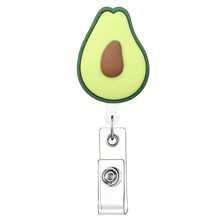 1pc Fun Strawberry Avocado Rainbow Egg Badge Reel Retractable Badge Holder, ID Badge Holder Retractable Clip, Cute Nurse Badge Reel Student Business Meeting School Office,School Supplies,Back To School - Multicolor - View 11