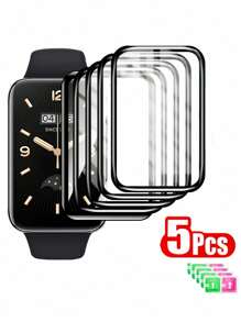 5 paquetes de película protectora de pantalla suave compatible con Xiaomi Mi Band 10 9 8 7 6 5 4 7 Pro 8 Pro 9 Pro, protector de pantalla, correa inteligente, funda protectora, pulsera, cobertura completa, HD, antiarañazos, ultrafino, impermeable, compatible con Xiaomi Mi Band 10/9Pro/9/8Pro/8/7 Pro/7/6/5/4/Nfc