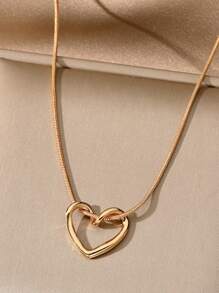 金色鏤空愛心項鍊