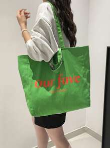 Bolsa de lona dupla face com estampa floral, nova primavera/verão 2025, bolsa de grande capacidade para deslocamento diário, bolsa de ombro simples coreana
