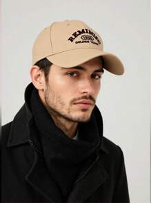 大檐刺绣棒球帽，休闲韩版字母檐帽，硬顶新款男士防晒帽，涤纶刺绣防风棒球帽，春秋冬