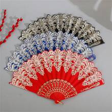 1pc Mother's Day Gift Plastic Fan Gold Stamping European Style Noble And Elegant Summer Small Hand Fan