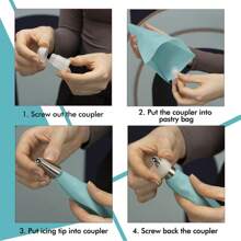 Set de 11 piezas de boquillas de tuberías de acero inoxidable, incluye 8 boquillas de tuberías, 1 bolsa de tuberías reutilizable, 1 acoplador, 1 cepillo de limpieza, para decoración de pasteles, puntas de glaseado, pastelería, magdalenas, decoraciones de bandejas de hornear, utensilios de cocina, herramientas para pasteles, crema, galletas, utensilios de cocina