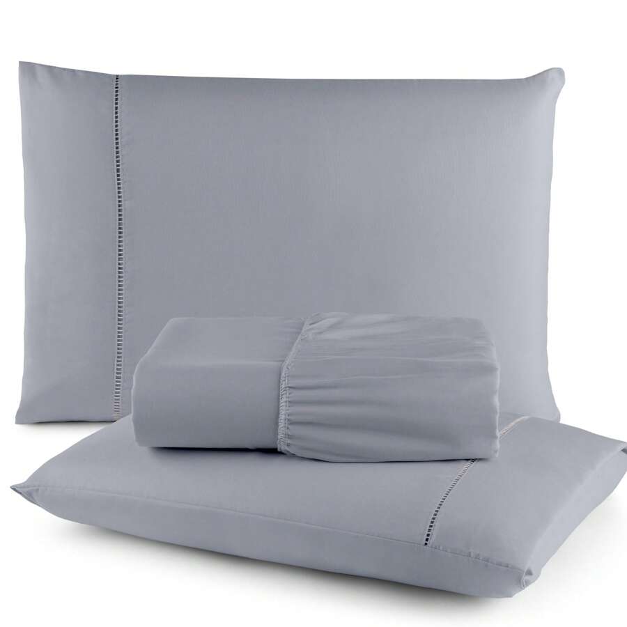 3-Piece King Size Fitted Sheet Set Micropercale 400 Thread Count Soft