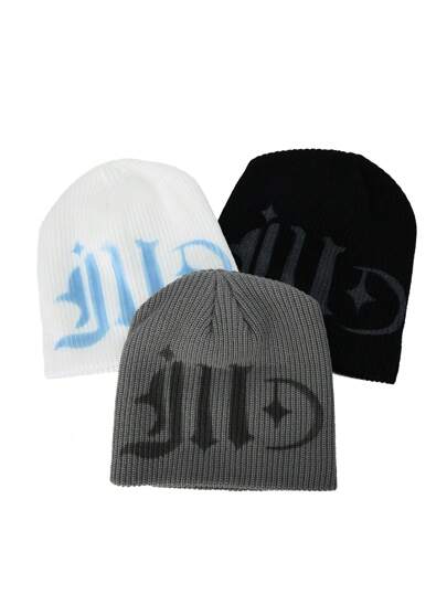 1pc Fashionable Versatile Knit Hat, Warm Winter Acrylic Beanie Cap, European & American