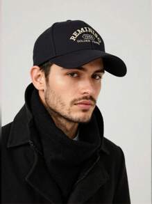 大檐刺绣棒球帽，休闲韩版字母檐帽，硬顶新款男士防晒帽，涤纶刺绣防风棒球帽，春秋冬