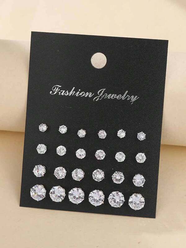 24 pièces/set Ensemble de bijoux boucles d'oreilles de luxe élégantes et mode pour femme avec perles en résine