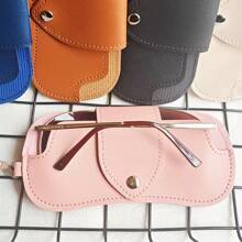1 Stück weiches Ledersonnenbrillen Etui, schmale Brillen-Tasche, Brillenhalter, Brillen-Organizer zum Umhängen mit Anti-Druck-Schutzbox, Reiseetui für Brillen für Frauen und Männer