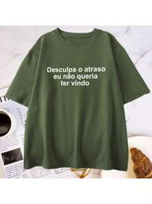 Men's/Women's T-Shirt Blouse 100% Cotton Lightweight Gym Fabric - 軍綠色 - 查看 1