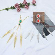 1pc Unique Rhinestone Inlaid Nail Bracelet, Royal Court Maiden Finger/Hand Decor Jewelry For Belly Dance Performance - Multicolor - View 10