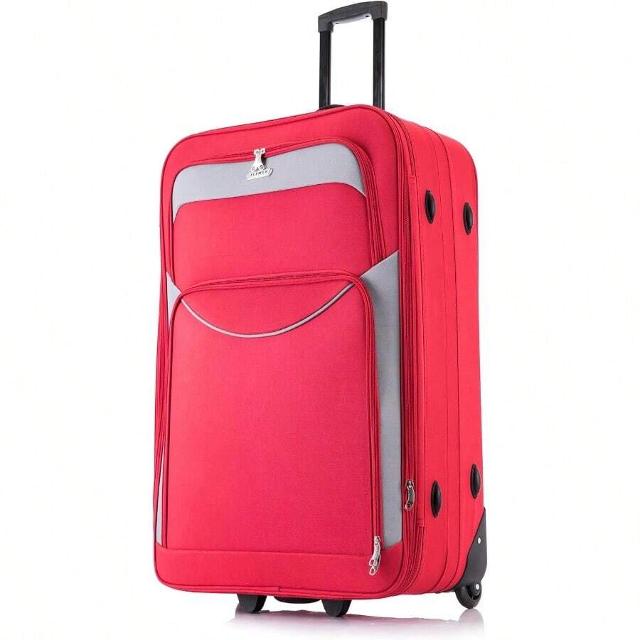 Deluxe 29' Large Luggage Lightweight Luggage Expandable Checked With Wheels Travel Bag Red 90 Litre - Red - View 1