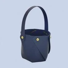 2pcs/6pcs PU Leather Wedding Accessory Handbag, Reusable Wedding Candy Gift Bag, Detachable & Combinable, Multiple Colors Available
