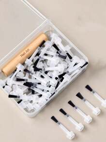 1 Box Double-Head Multifunctional Detachable & Non-Deformable Nail Art Brushes Replacement Set, Professional Nail Tool - Multicolor - View 1