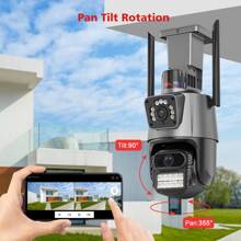 BOSSNEY Outdoor Security Camera, 2K 4MP Dual-Lens WiFi Security Camera With Alarm, Wireless Security Camera With Night Vision And Audio For Home, Farm, Shop, Warehouse - US A Type Plug(110-127V) - View 5