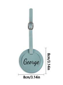 Customizable Leather Baggage Tag, Soft PU Leather Travel Luggage Tag, Round Flight Boarding Ticket Style - Multicolor - View 12
