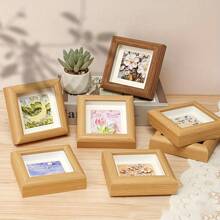 3 قطع إطارات صور خشبية مربعة صغيرة عصرية مع زجاج حقيقي، تصميم مجوف بحجم 4 بوصة مناسبة للوحات والصور، ديكور مثالي للمكتب لعيد الأم، عيد الأب، عيد الفصح، ، التخرج - متعدد الألوان - مشاهدة 5