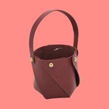 2pcs/6pcs PU Leather Wedding Accessory Handbag, Reusable Wedding Candy Gift Bag, Detachable & Combinable, Multiple Colors Available