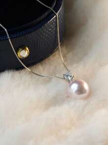 3pcs/Set Minimalist Faux Pearl Pearl & Zirconia Stone Stud Earrings, Necklace Suit, Elegant For Engagement, Party, Everyday Wear, Mother's Day Gift Ide