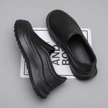 Zapatos impermeables, antideslizantes y antigrasa para chef hombre, con suela gruesa y duradera para trabajo - Negro - Ver 8
