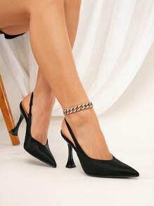 Women's Fashion Versatile Pointed Toe High Heel Sandals With Ankle Strap