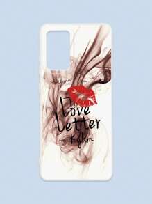 Lipmark & Smoke Pattern White Cellphone Case, "Love Letter" Romantic & Personalized Slogan Phone Case, Compatible With Iphone & Galaxy, IPhone 11/13/14/15/15 ProMax/16/16 Pro/16 Plus/16 ProMax, Galaxy Phones - Multicolor - View 68