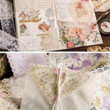 10 Stück Vintage Spitze Scrapbooking Papier Set, exquisite ausgeschnittene Papiere - geeignet für Tagebücher, DIY Karten, Lesezeichen, Postkarten, Alben und Handarbeiten, farbenfrohe Blumenmuster, Jahrestags-Thema