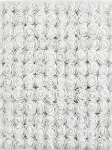 144pcs Artificial Mini Rose Mixed Color Paper Flowers, Handmade Small Flowers Crafts, Micro Flowers For Wedding Bouquet, Papercraft, DIY Scrapbooking Decor With Stems