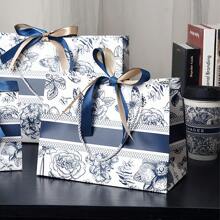 1 Stück/5 Stück/10 Stück Blumen Geschenktüten mit Schleifen - Multifunktionale Papiertaschen, geeignet für Hochzeiten, Valentinstag, Geburtstage usw. - perfekt für Feiertage und Einkaufen
