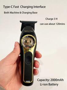 KM-2268 Electric Barber Hair Trimmer Zero Gapped Edgers Liners T-Blade Hair Clipper Professional Electric Sculpting Clipper For Men High Quality Beard Hair Trimmer Magnetic Motor Hair Cutting Machine Gift For Men Birthday - Black - View 10