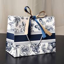 1 Stück/5 Stück/10 Stück Blumen Geschenktüten mit Schleifen - Multifunktionale Papiertaschen, geeignet für Hochzeiten, Valentinstag, Geburtstage usw. - perfekt für Feiertage und Einkaufen