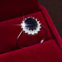 1 pieza Anillo con incrustaciones de zirconia de estilo de lujo